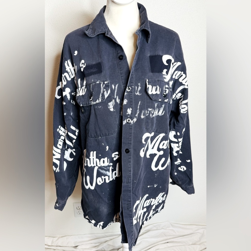 Unisex Martha's World Black & White Graphic Jacket | Medium - Picture 3 of 8
